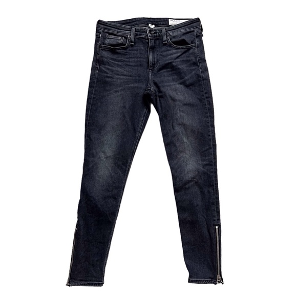 Rag & Bone Cate Mid-Rise Skinny Zip Ankle Abbey Road Moto Jeans Denim Women’s 27 - Picture 2 of 10